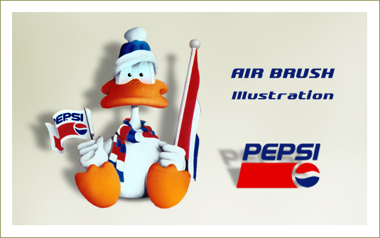 Client: PEPSI ™ Deutschland GmbH<br> Air Brush | Illustration für Reproduktionen<br>© agentur-puzzle.de|sign - 1996<br><br>
